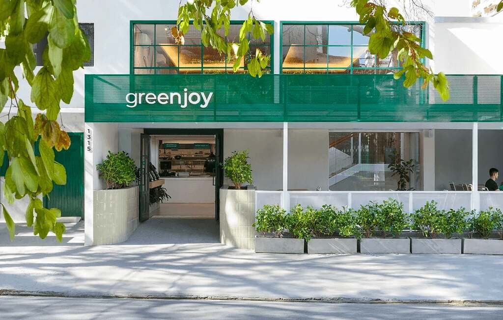 entrada do Greenjoy, um dos restaurantes veganos em Moema